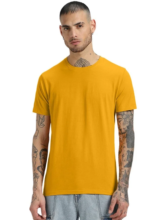 Veirdo Veirdo Pure Cotton Regular Fit Swan White Half Sleeve T-Shirt For Men